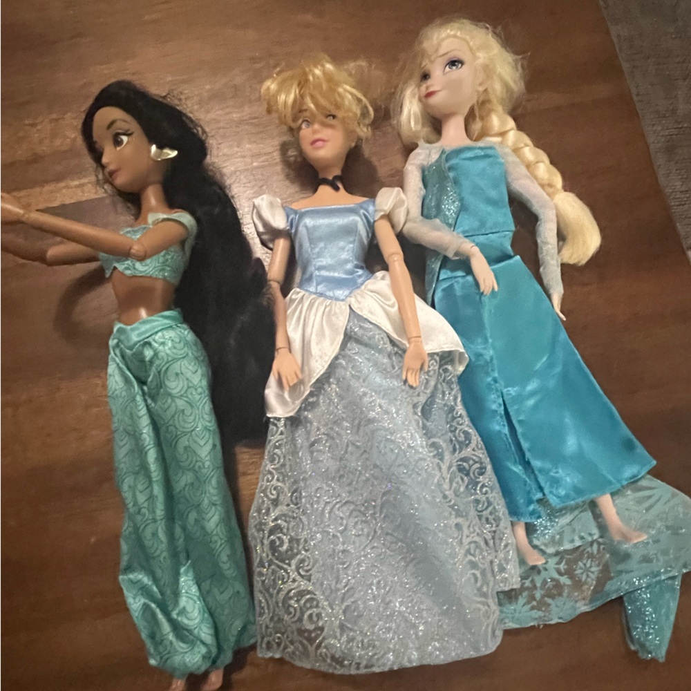 Disney Princess Dolls Set - Jasmine Cinderella Elsa